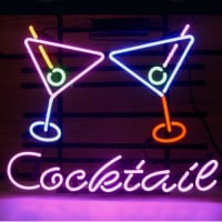 Cocktail Martini Øl Bar Åben Neon Skilt