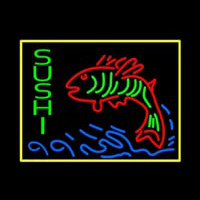 Sushi With Fish Logo Neon Skilt