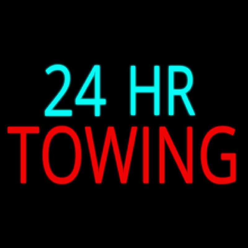 24 Hour Towing Neon Skilt