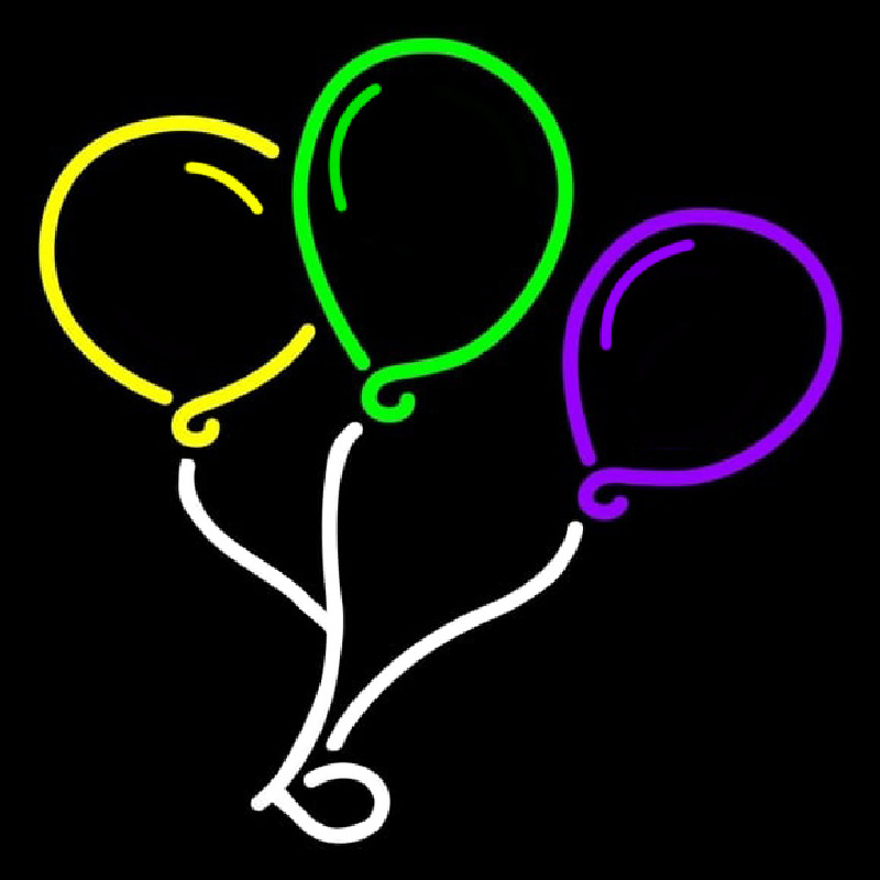 3 Balloon Logo Neon Skilt