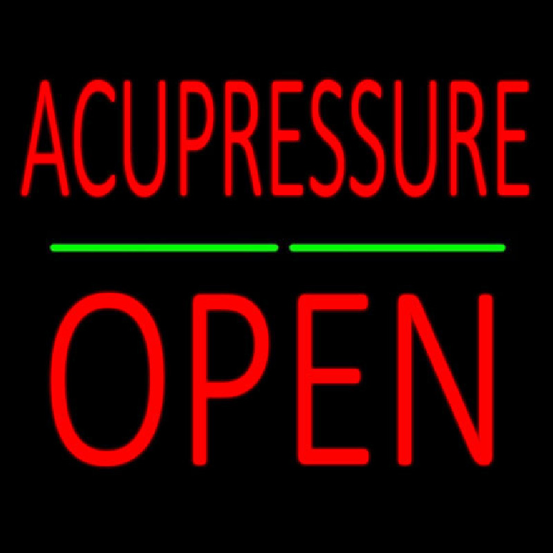 Acupressure Block Open Green Line Neon Skilt