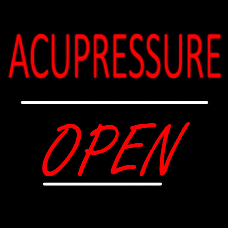 Acupressure Open White Line Neon Skilt