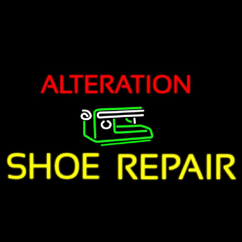 Alteration Shoe Repair Neon Skilt