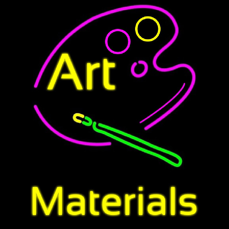 Art Materials Neon Skilt