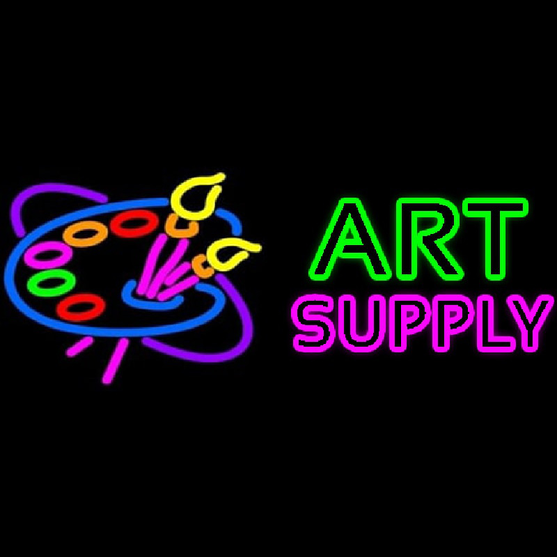 Art Supply With Logo Neon Skilt