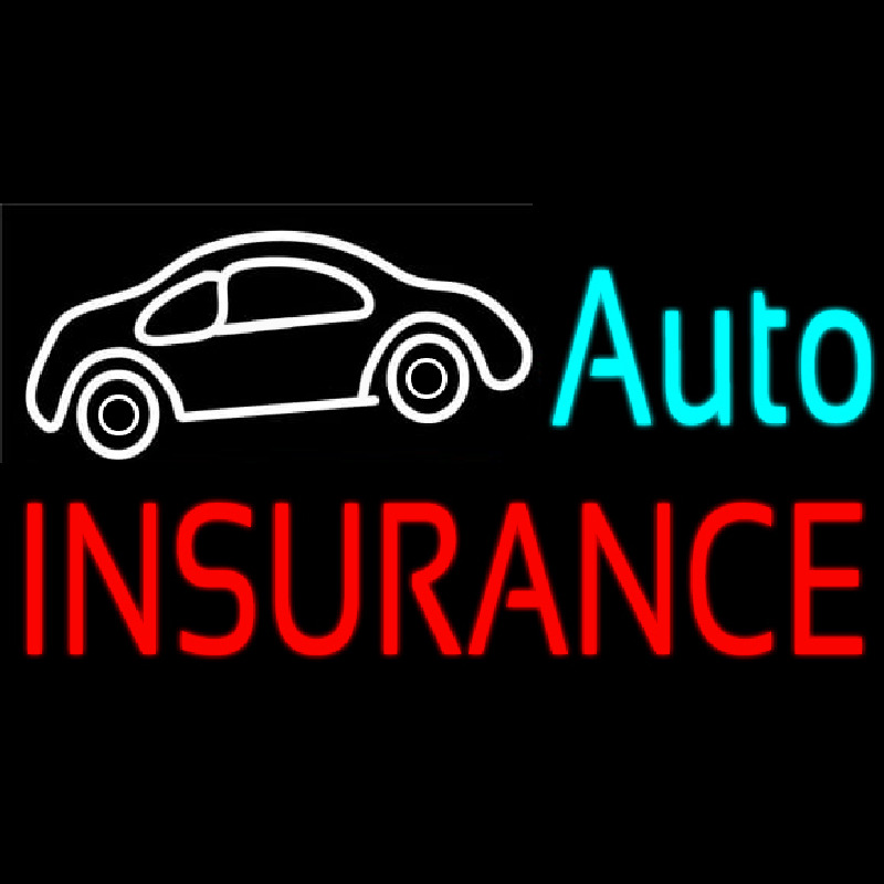 Auto Insurance Car Logo Neon Skilt