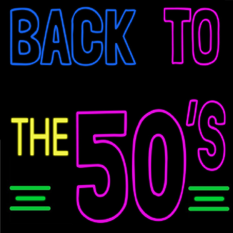 Back To The 50s Block Neon Skilt