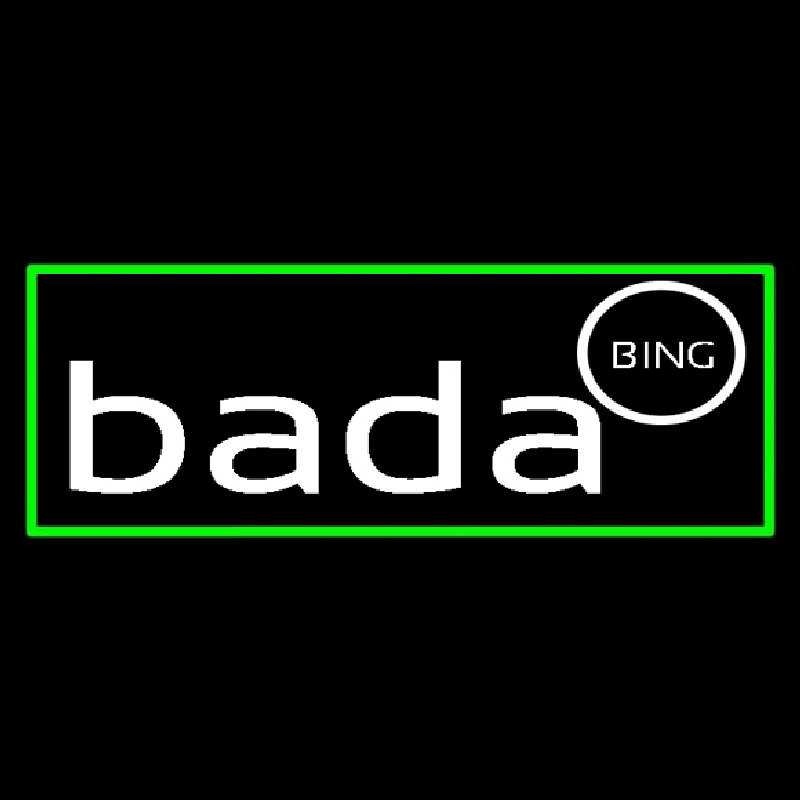 Bada Bing Strip Club With Green Border Neon Skilt