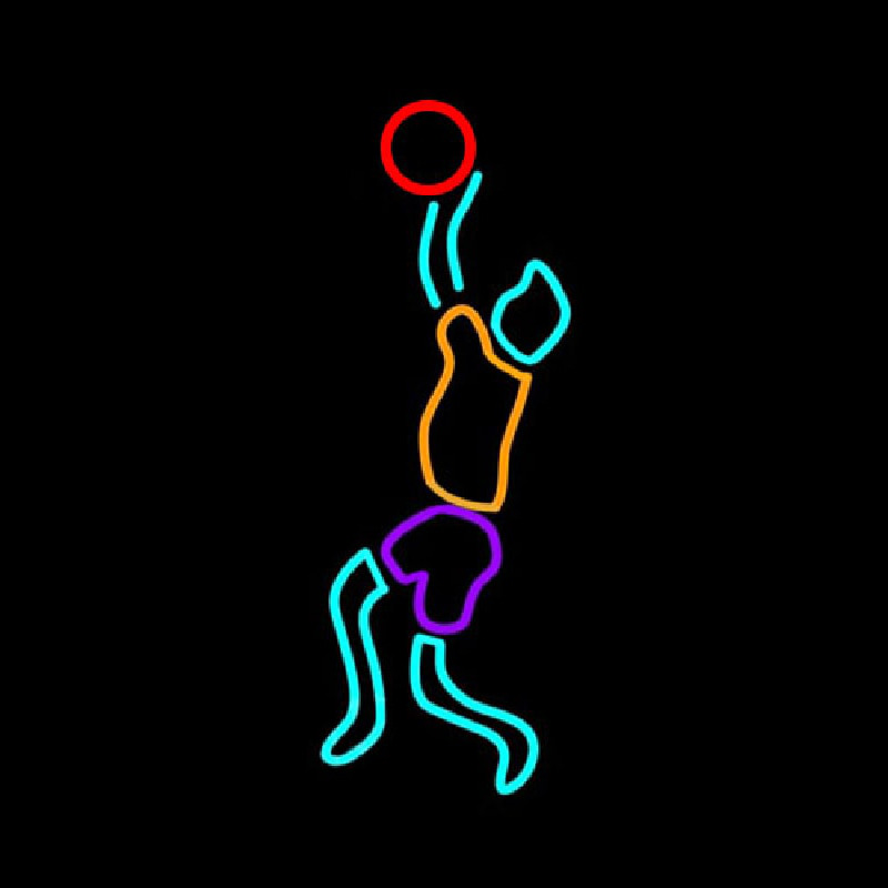 Basketball Player Neon Skilt