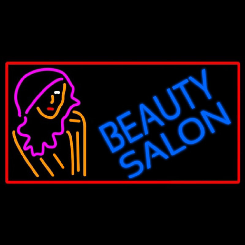 Beauty Salon With Girl Neon Skilt