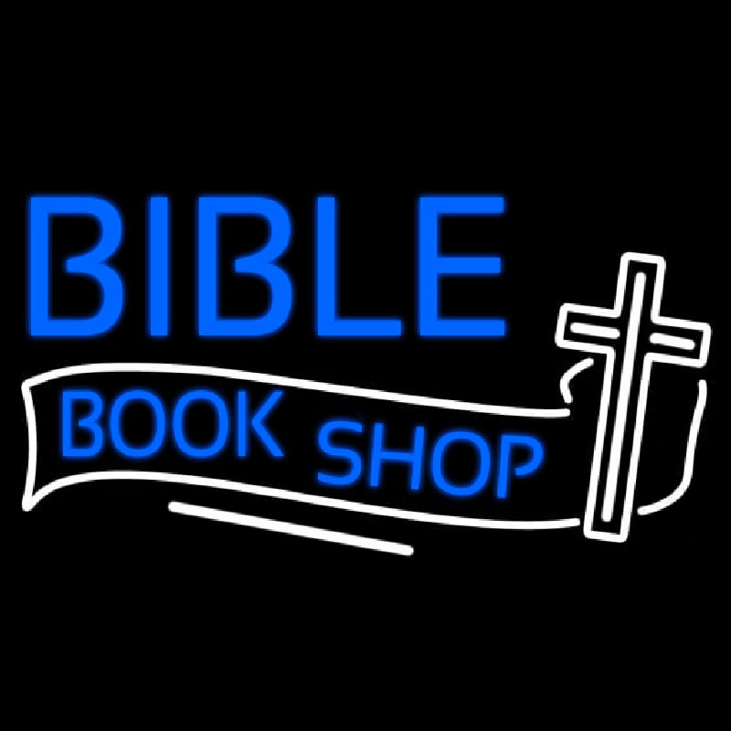 Bible Book Shop Neon Skilt