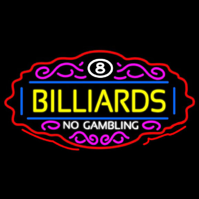 Billiards No Gambling 1 Neon Skilt