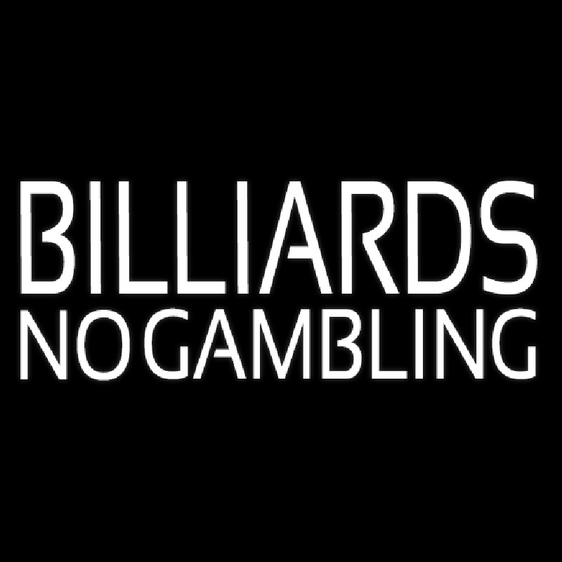 Billiards No Gambling 3 Neon Skilt