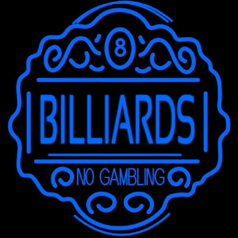 Billiards No Gambling Neon Skilt