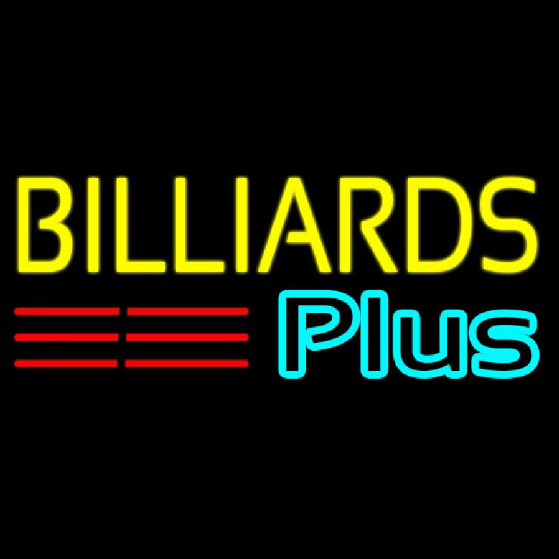 Billiards Plus 1 Neon Skilt