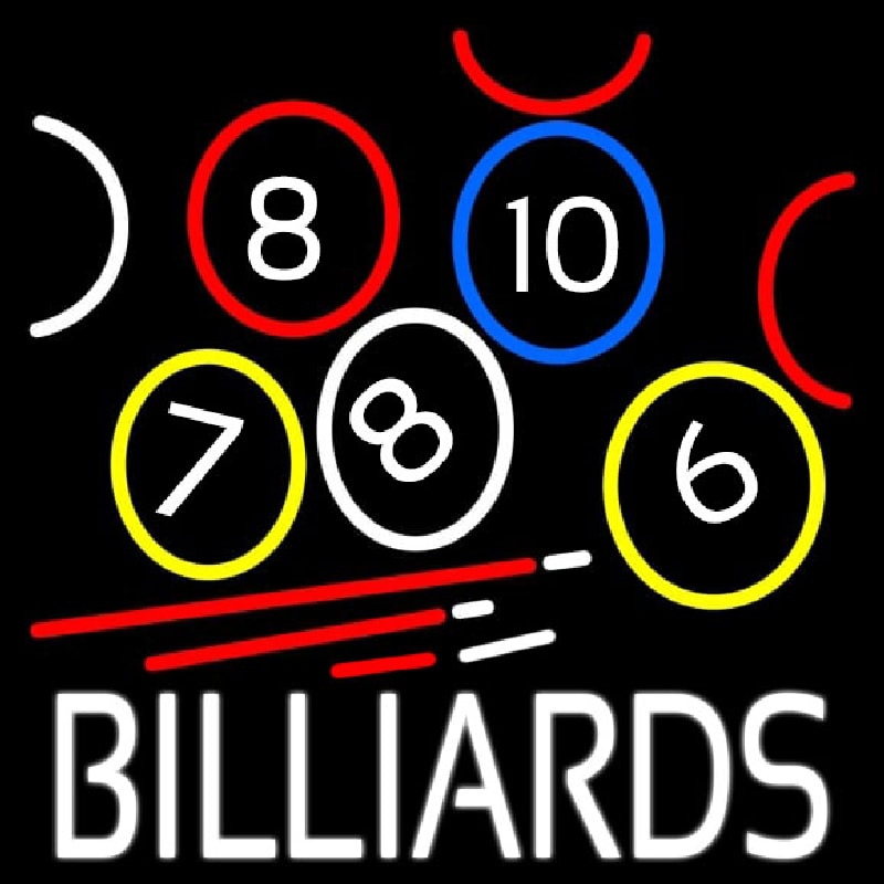 Billiards With Logo Neon Skilt