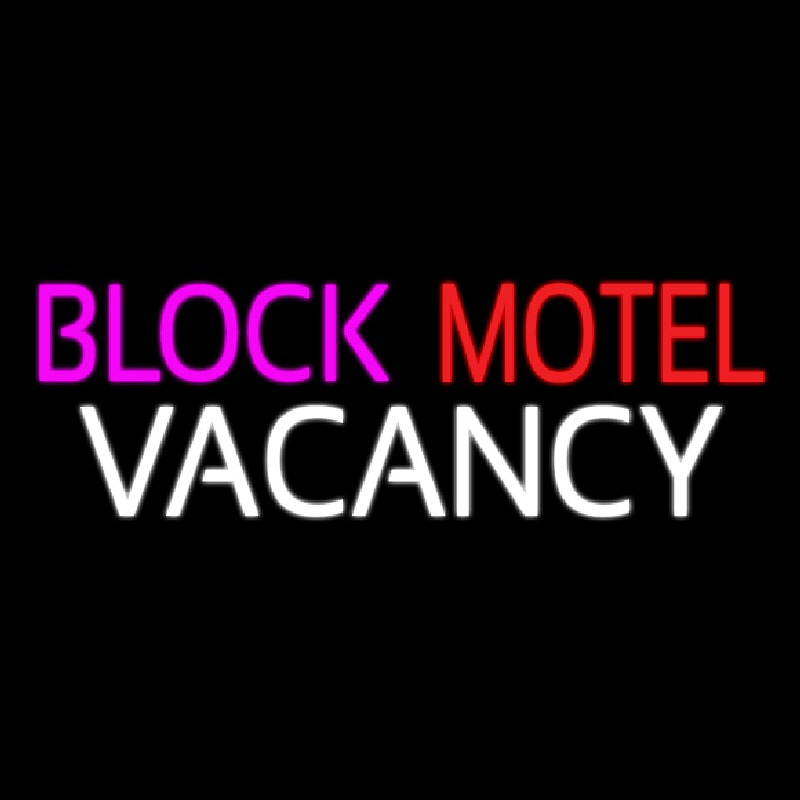 Block Motel Vacancy Neon Skilt