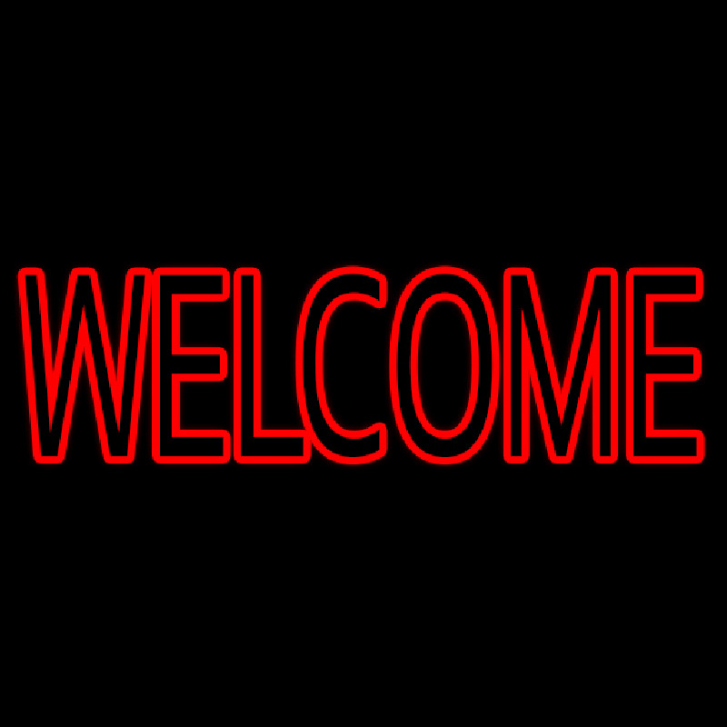 Block Welcome Neon Skilt