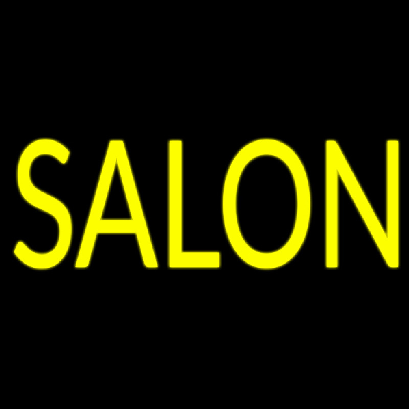 Block Yellow Salon Neon Skilt