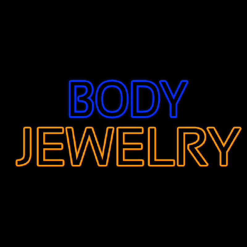 Blue And Orange Body Jewelry Neon Skilt