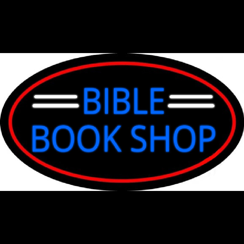 Blue Bible Book Shop Neon Skilt