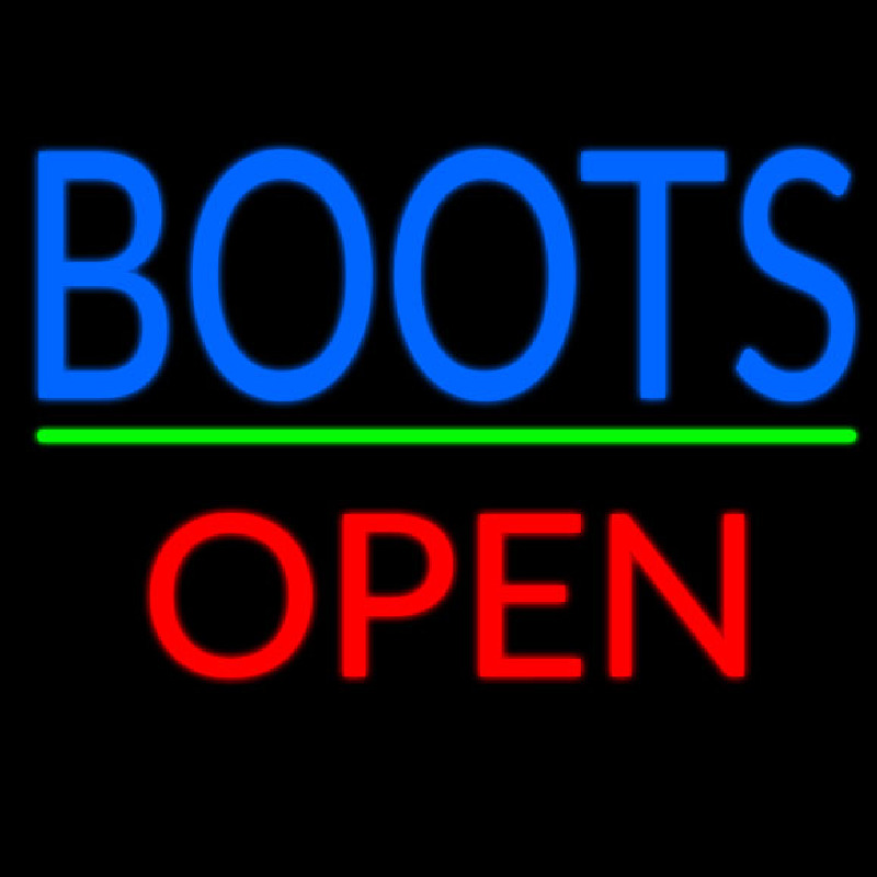 Blue Boots Open With Line Neon Skilt