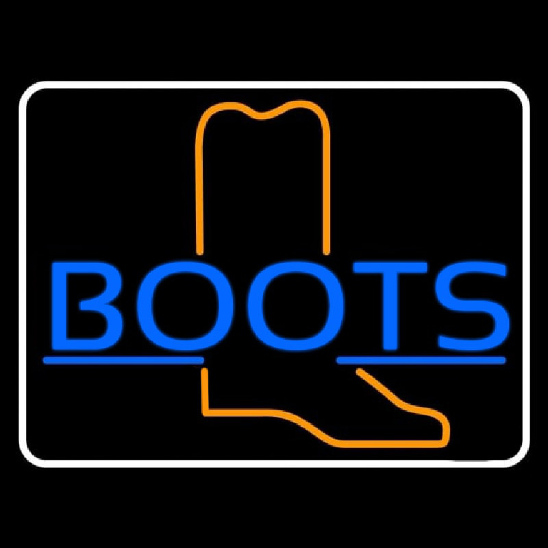 Blue Boots With Border Neon Skilt