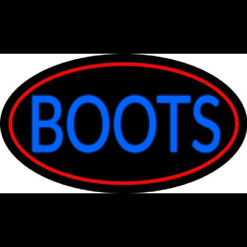 Blue Boots With Red Border Neon Skilt