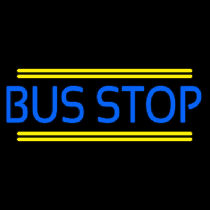 Blue Bus Stop Neon Skilt