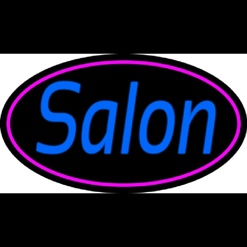 Blue Cursive Salon Neon Skilt