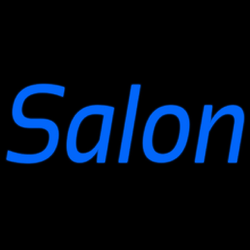 Blue Cursive Salon Neon Skilt