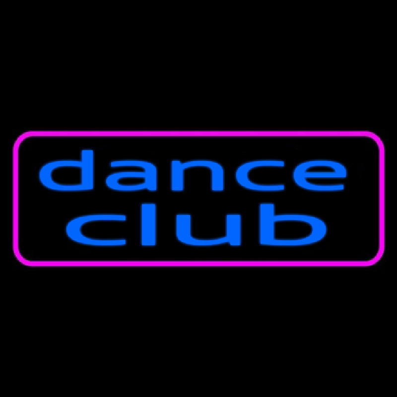 Blue Dance Club Pink Border Neon Skilt