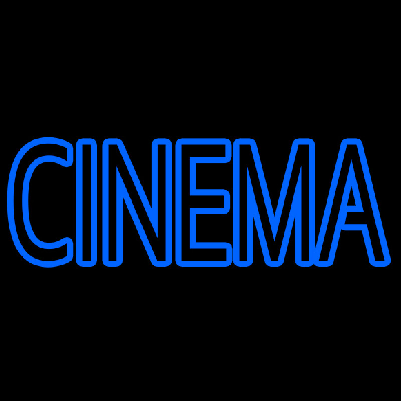 Blue Double Stroke Cinema Neon Skilt