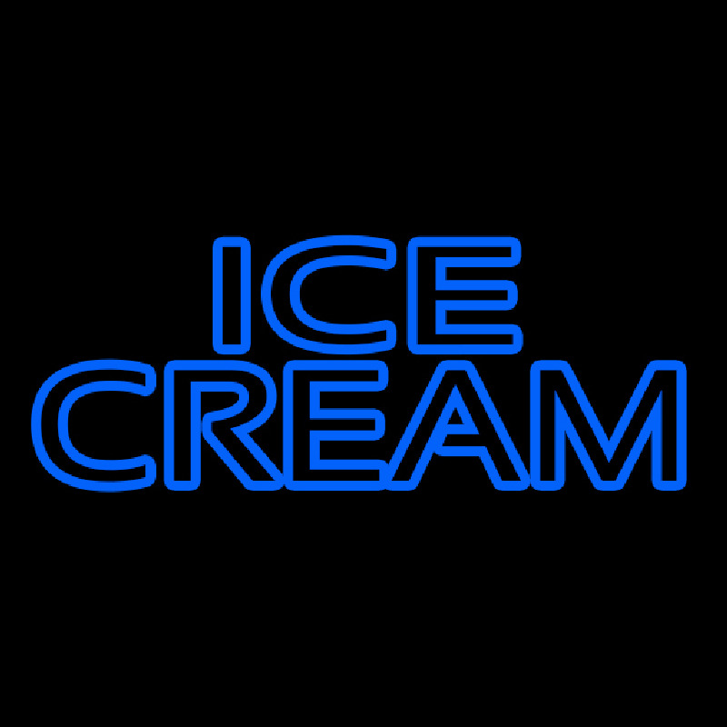 Blue Double Stroke Ice Cream Neon Skilt