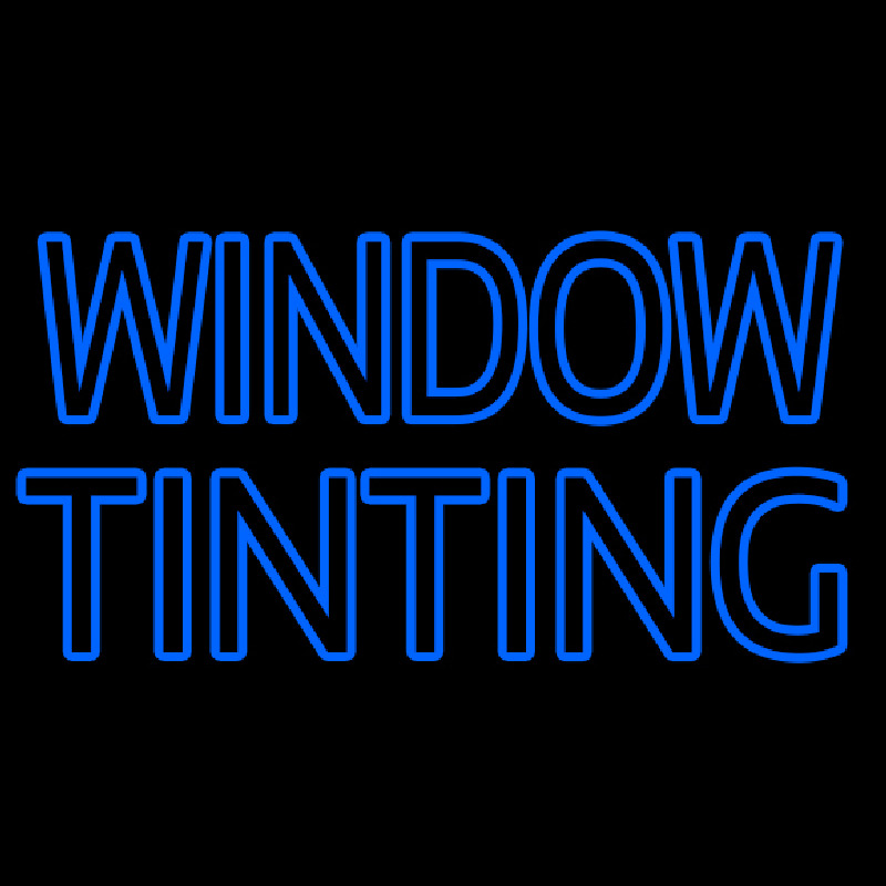 Blue Double Stroke Window Tinting Neon Skilt