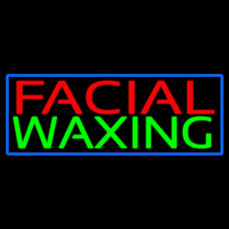 Blue Facial And Wa ing Blue Border Neon Skilt