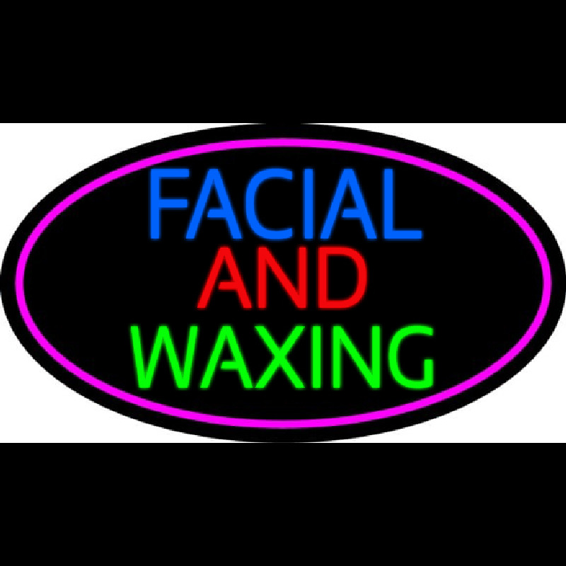 Blue Facial And Wa ing With Pink Oval Neon Skilt