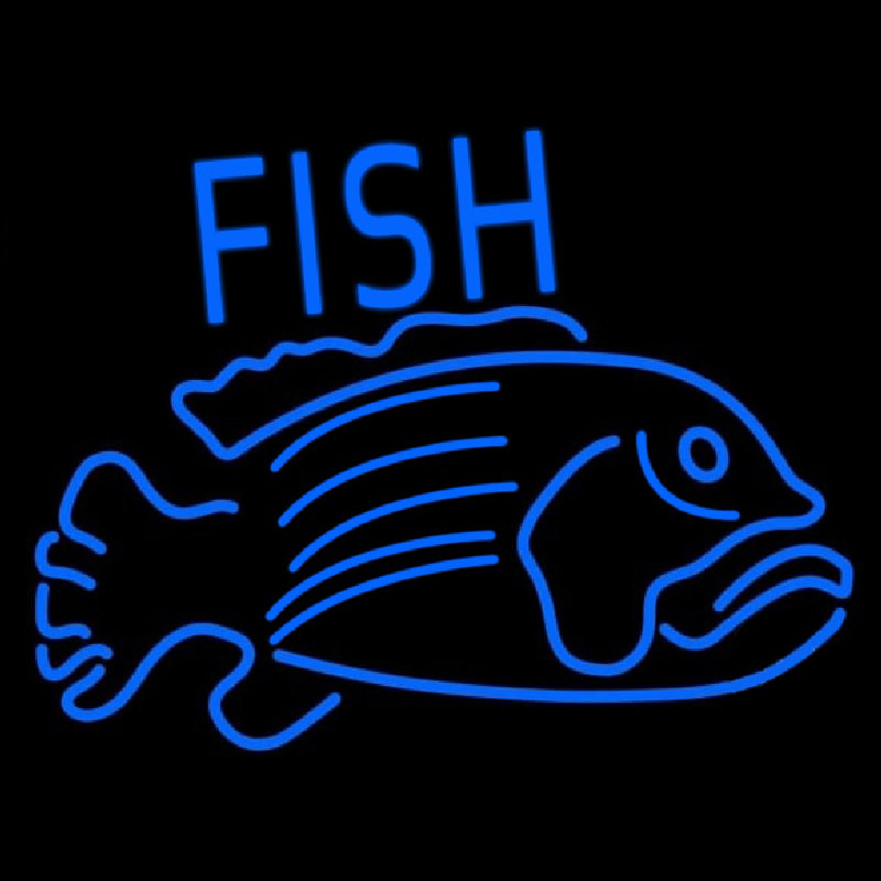 Blue Fish 2 Neon Skilt