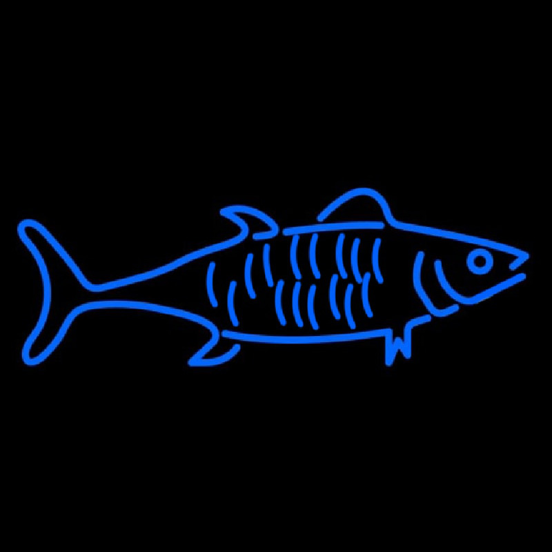 Blue Fish Logo Neon Skilt