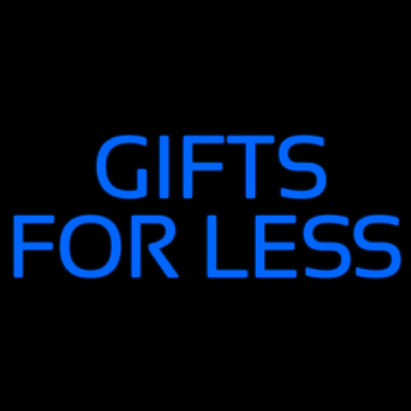 Blue Gifts For Less Block Neon Skilt