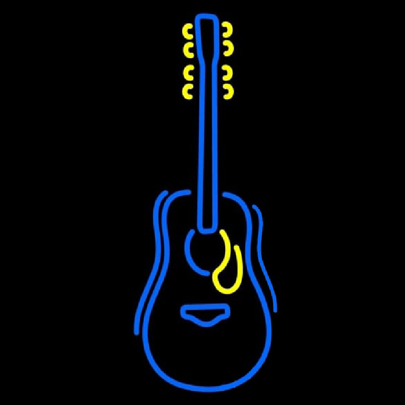 Blue Guitar Logo Neon Skilt