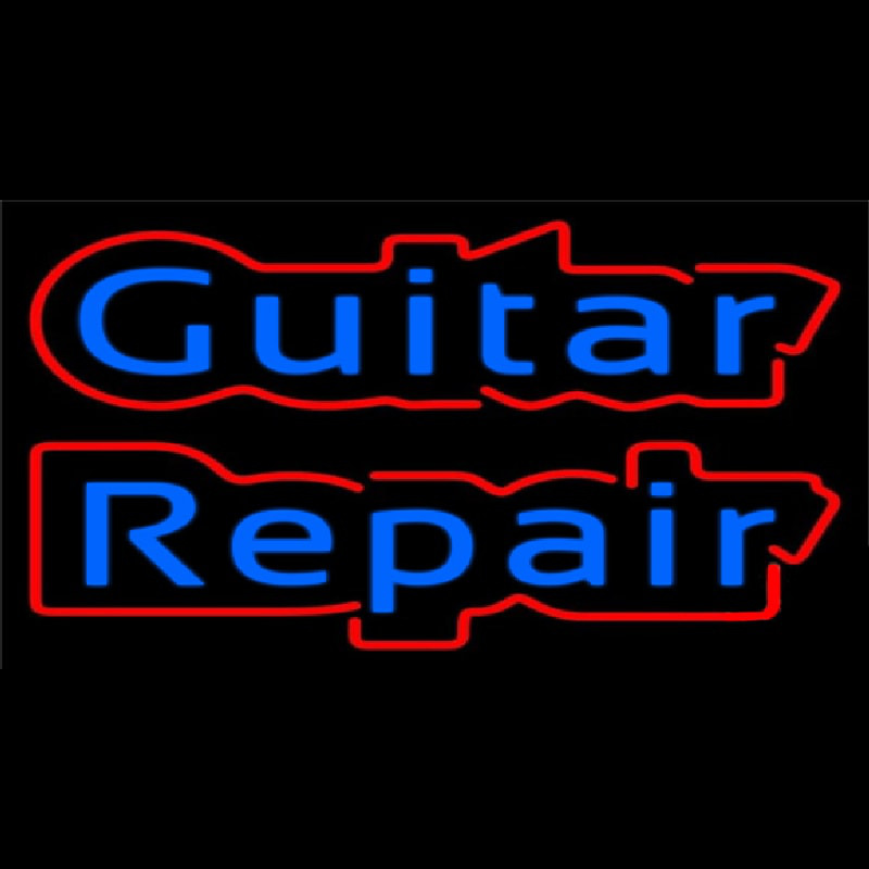 Blue Guitar Repair Neon Skilt