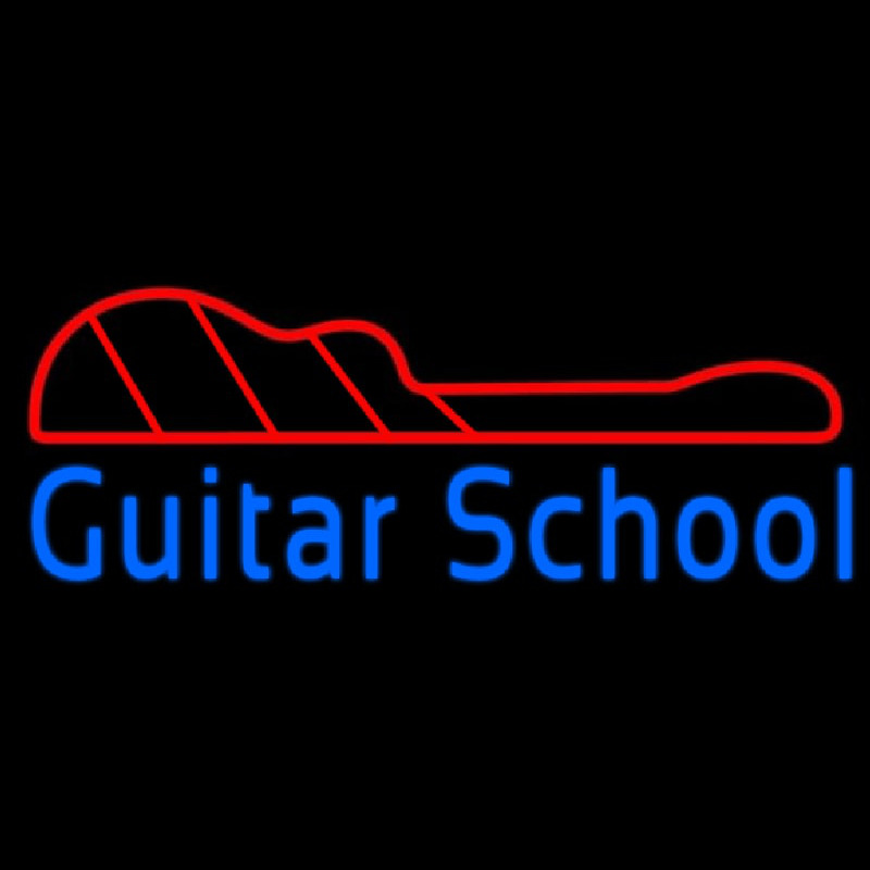 Blue Guitar School Neon Skilt