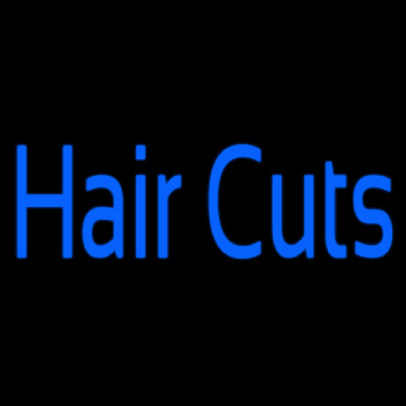 Blue Hair Cuts Neon Skilt