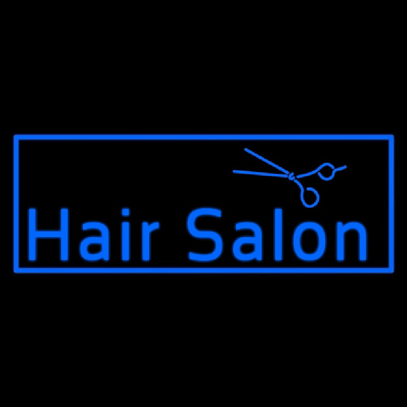 Blue Hair Salon Logo Neon Skilt