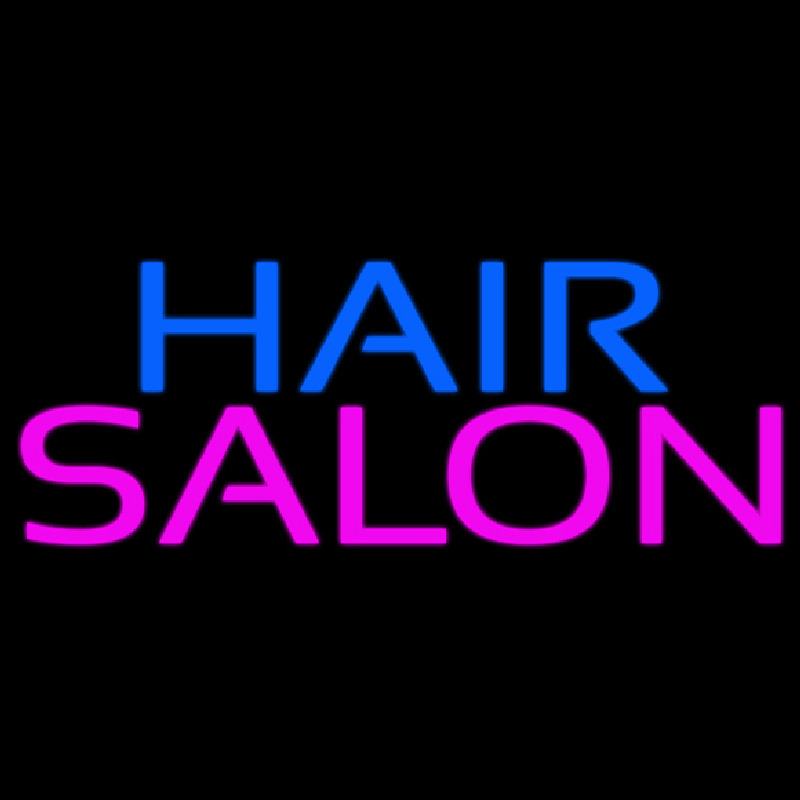 Blue Hair Salon Pink Neon Skilt