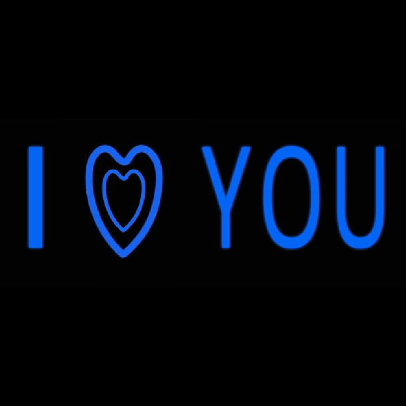 Blue I Love You Neon Skilt