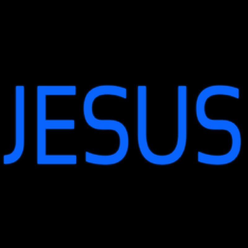 Blue Jesus Block Neon Skilt