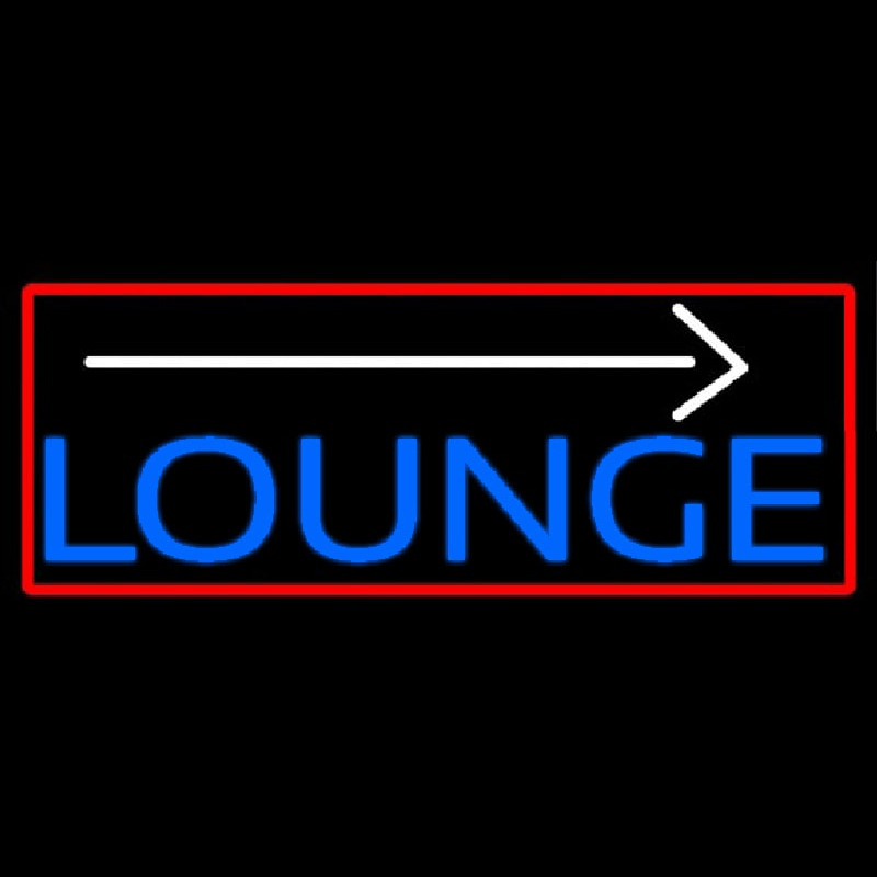 Blue Lounge And Arrow With Red Border Neon Skilt