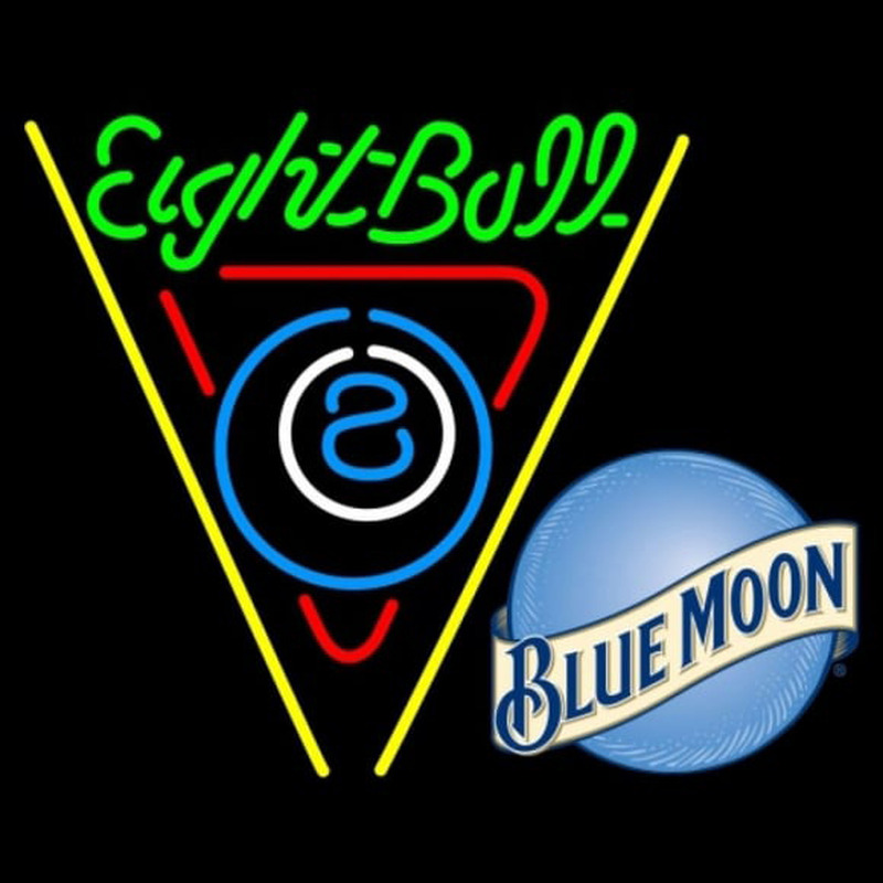 Blue Moon Eightball Billiards Pool Beer Sign Neon Skilt